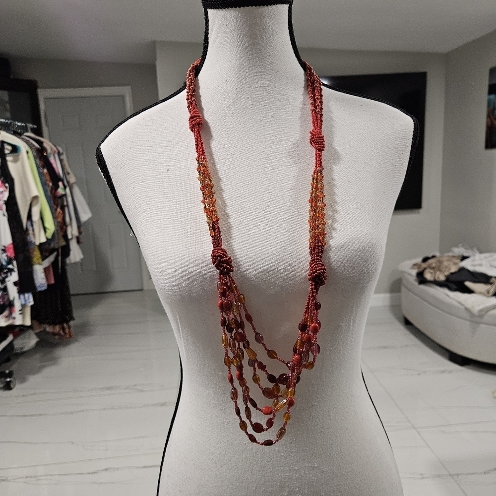 Elegant Multi-Strand Beaded Necklace